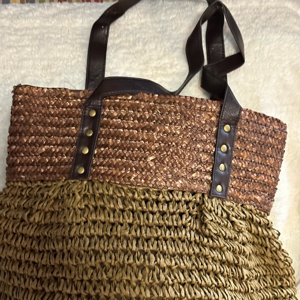 Straw Tote bag/ large purse